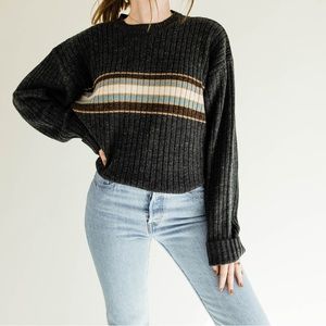 vintage grandpa ribbed knit sweater